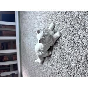 White Ceramic Cat Figurine Sculpture